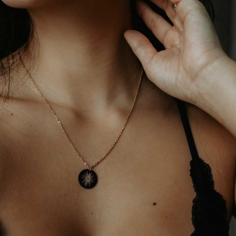 Sunburst Gold Coin Necklace